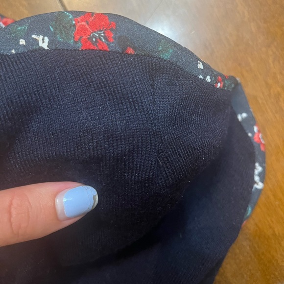 Derek Lam Collective Black Floral Knit Back Sweater Size large $240 - Picture 6 of 11